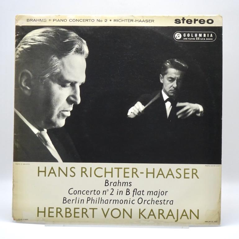 Brahms PIANO CONCERTO NO.2 / Berlin Philharmonic Orchestra Cond. Von Karajan -- LP  33 giri - Made in UK 1959 - Columbia SAX 2328 - B/S label - ED1/ES1 - Flipback Laminated Cover - LP APERTO