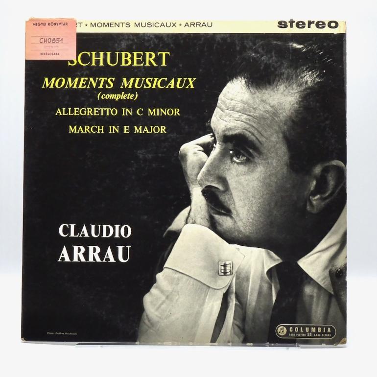 Schubert MOMENTS MUSICAUX (complete) / Claudio Arrau -- LP  33 rpm - Made in UK 1960 - Columbia SAX 2363 - B/S label - ED1/ES1 - Flipback Laminated Cover - OPEN LP