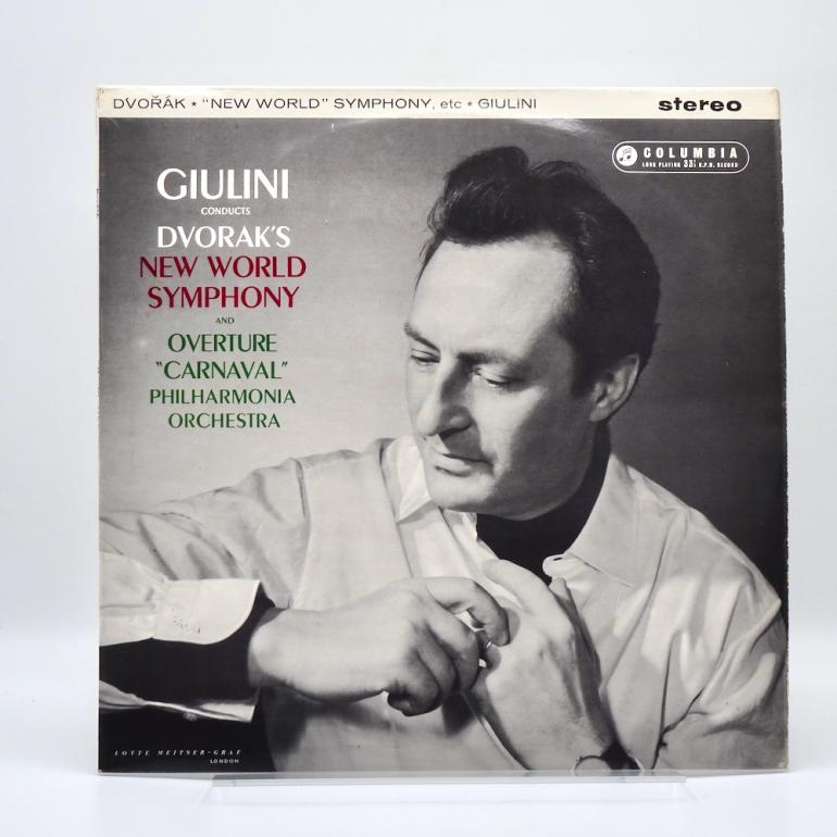 Dvorak NEW WORLD SYMPHONY- OVERTURE CARNAVAL / Philharmonia Orchestra Cond. Giulini -- LP  33 rpm - Made in UK 1961- Columbia SAX 2405 - B/S label - ED1/ES1 - Flipback Laminated Cover - OPEN LP