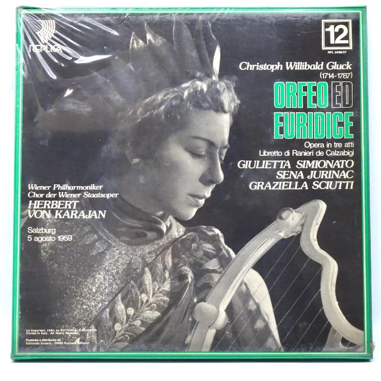 Orfeo & Euridice / Herbert von Karajan, Ch. Willibald Gluck, S. Jurinac, Wiener Philharmoniker, G. Simionato, G. Sciutti -- Doppio LP 33 giri - Made in ITALY 1980 - REPLICA RECORDS - BOX SET SIGILLATO